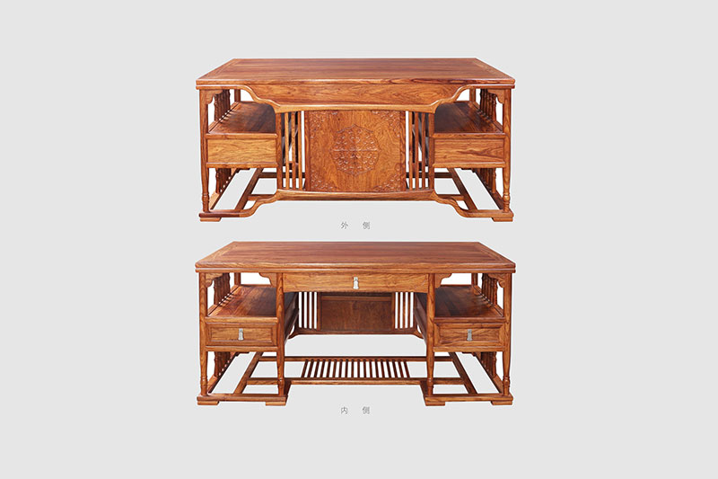 自贡中式家居装饰书房桌椅组合家具效果图