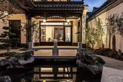 自贡现代中式别墅的庭院设计如此美丽